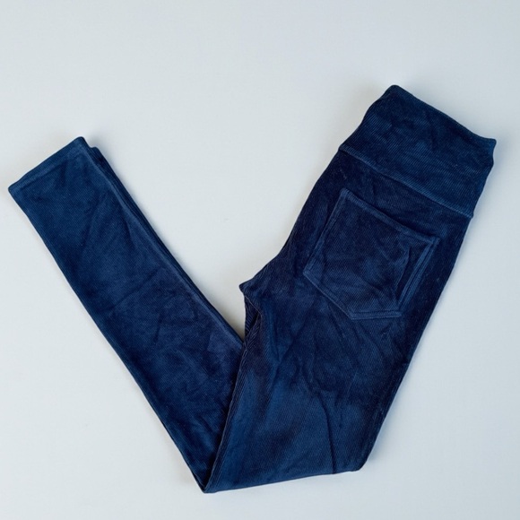 SPANX Corduroy Stretch Legging in Dark Blue Women’s Size Small - Picture 4 of 9
